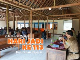 Technical Meeting Hari Jadi Kalurahan Rejosari ke 113 